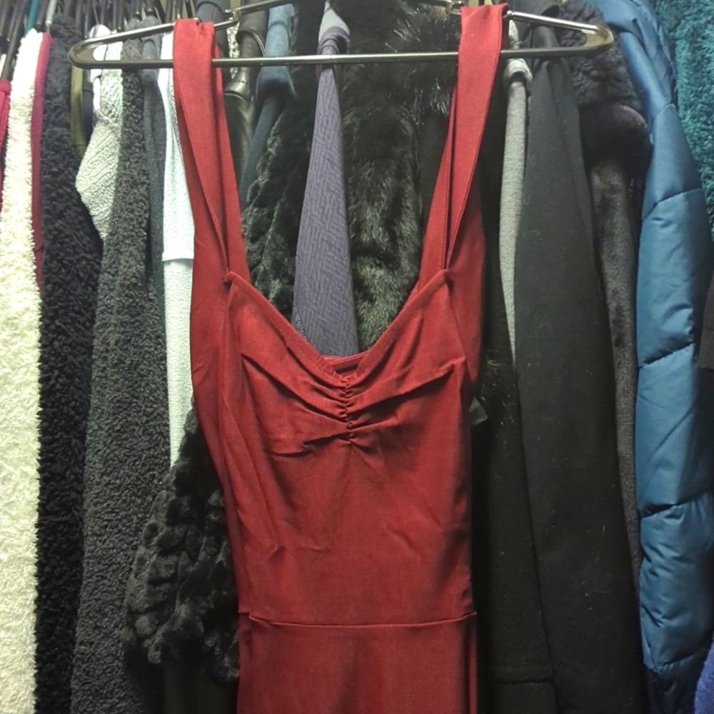 Unique vintage burgundy swing dress